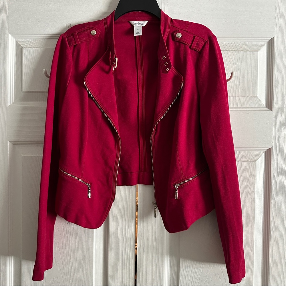 White House Black Market Red Moto Jacket